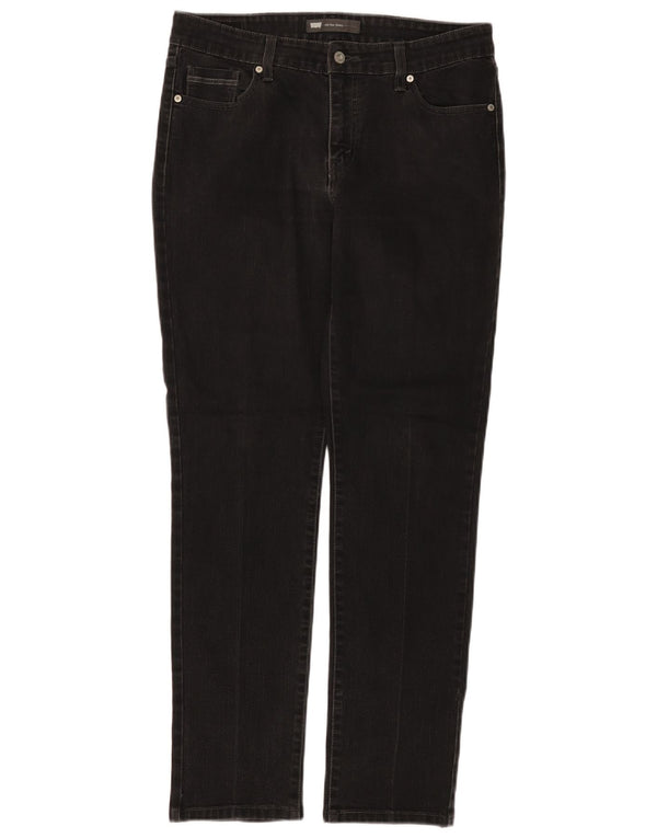 Jeans skinny da donna a vita media LEVI'S US 12 Large W32 L30 cotone nero