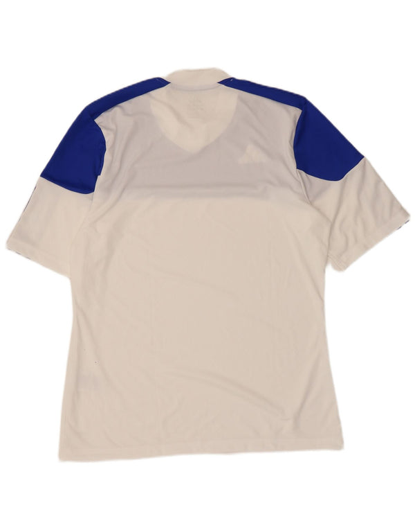 T-shirt Adidas Climalite da uomo Top in poliestere color block bianco medio