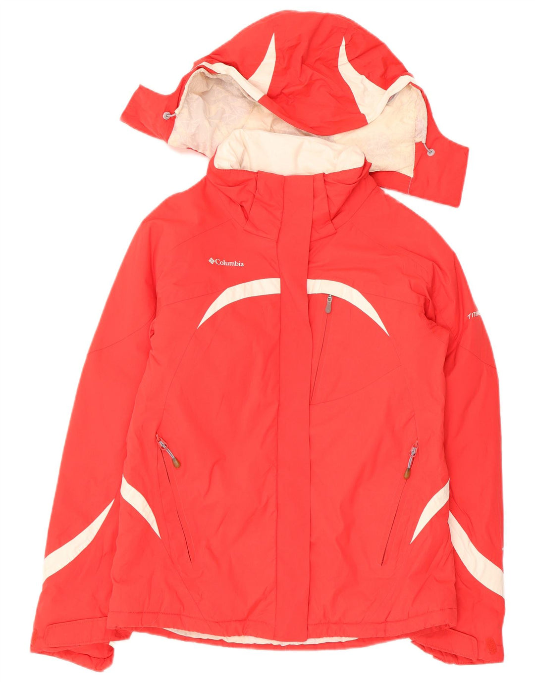 COLUMBIA Womens Titanium Windbreaker Jacket UK 10 Small Red Colourblock