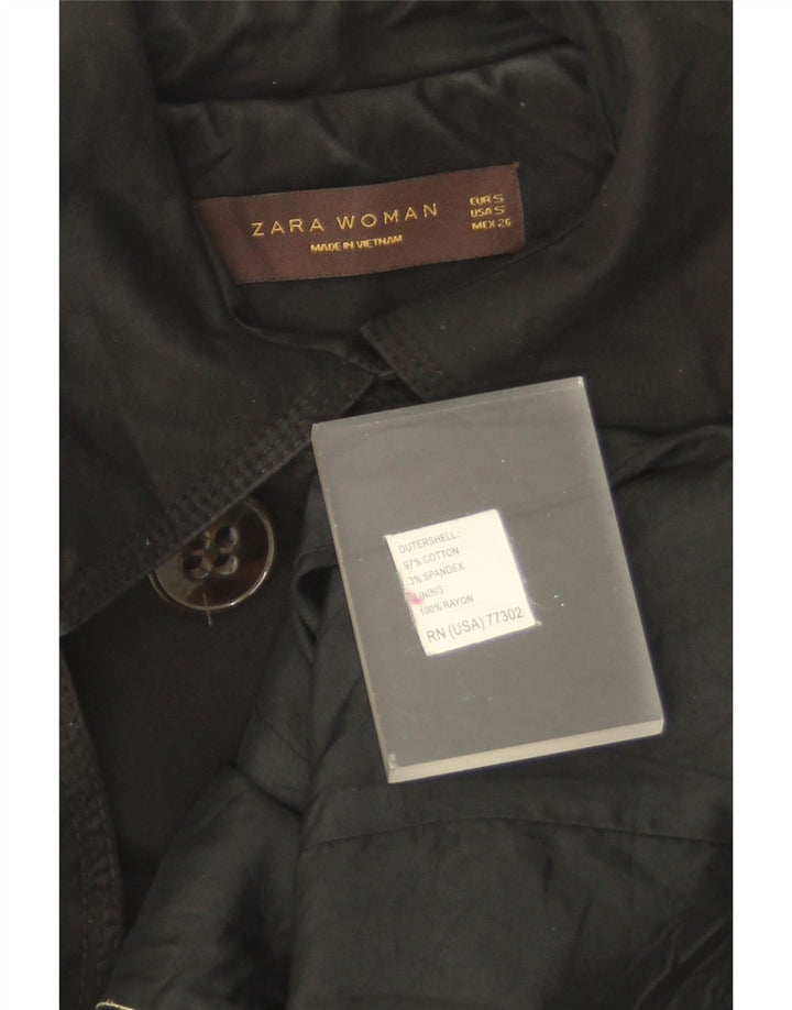 Trench da donna Zara UK 10 piccolo in cotone nero