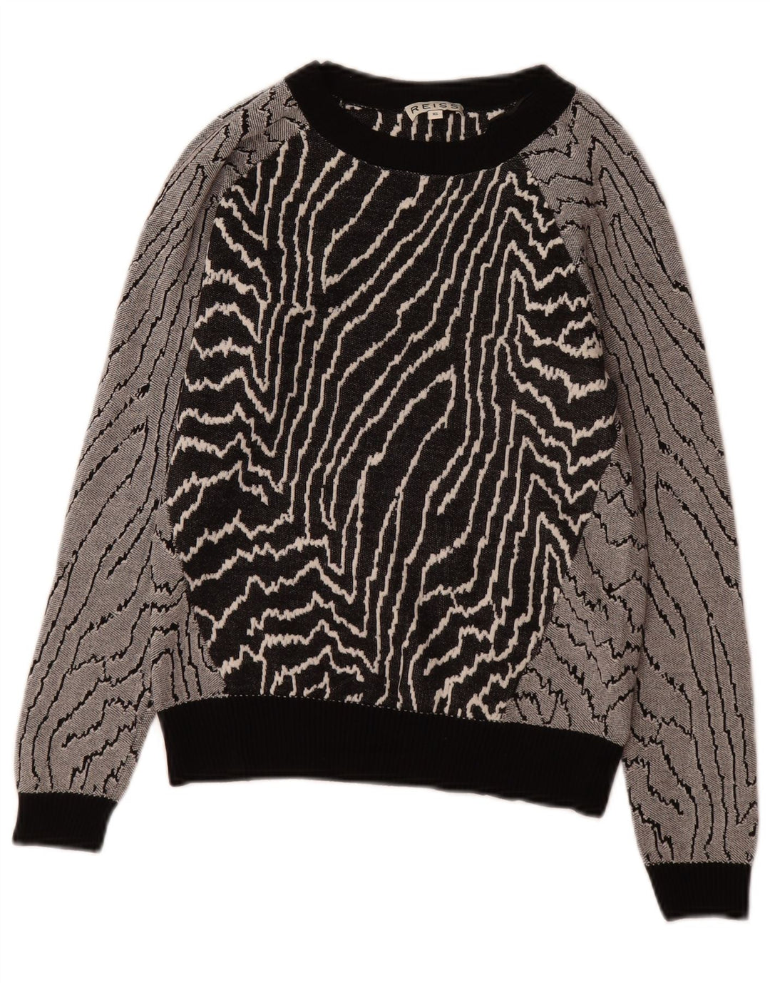 Felpa da donna con motivo astratto Reiss UK 6 XS viscosa nera