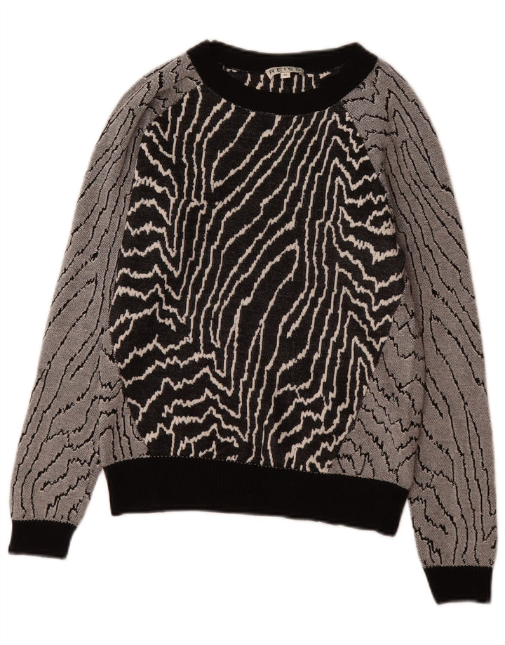 Felpa da donna con motivo astratto Reiss UK 6 XS viscosa nera