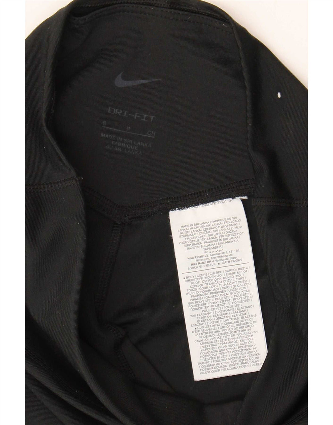 Leggings grafici Nike da donna Dri Fit UK 8 piccoli poliestere nero