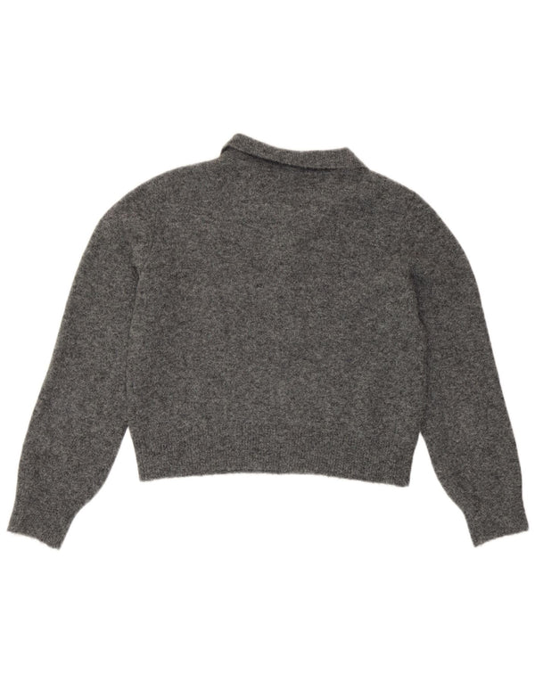 Maglione corto con collo alto da donna Zara UK 10 piccolo grigio screziato