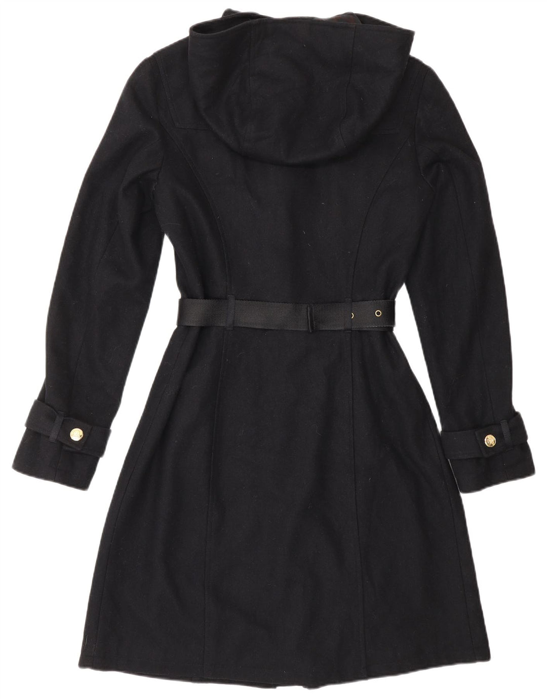 Montgomery con cappuccio da donna CARACTERE UK 10 piccolo in lana blu navy