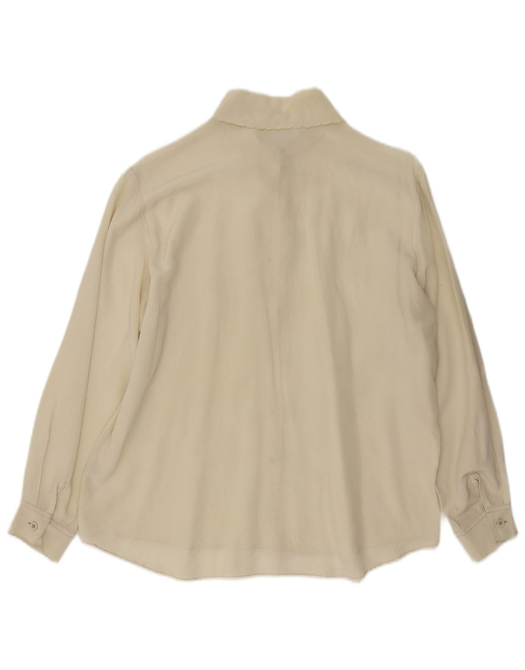 Camicia vintage da donna a maniche lunghe con vestibilità regolare UK 14 medio bianco sporco