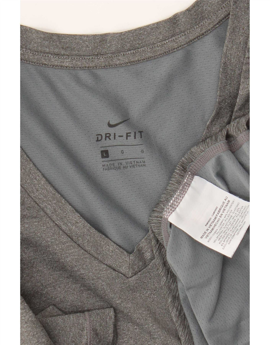 T-shirt Nike Dri Fit da donna, taglia UK 14, grande, in poliestere grigio
