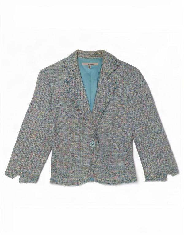 Giacca blazer con maniche a 3/4 da donna Zara EU 38 piccolo quadretto multicolore