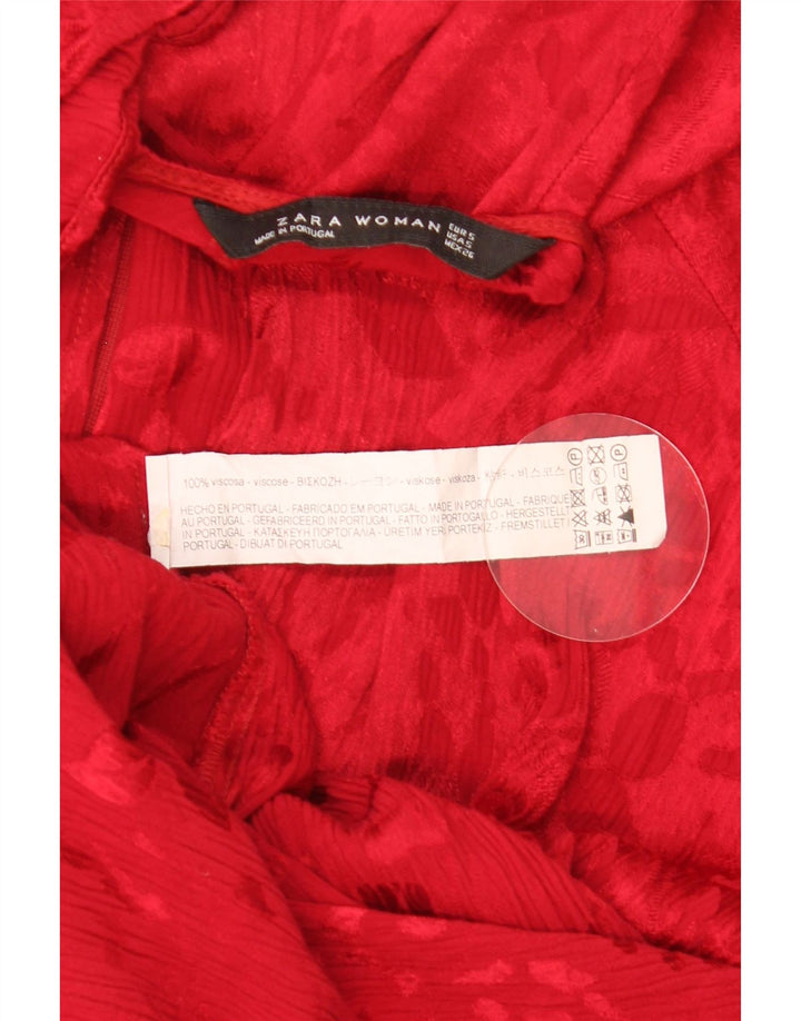 Vestito lungo Zara da donna UK 10 piccolo rosso in viscosa