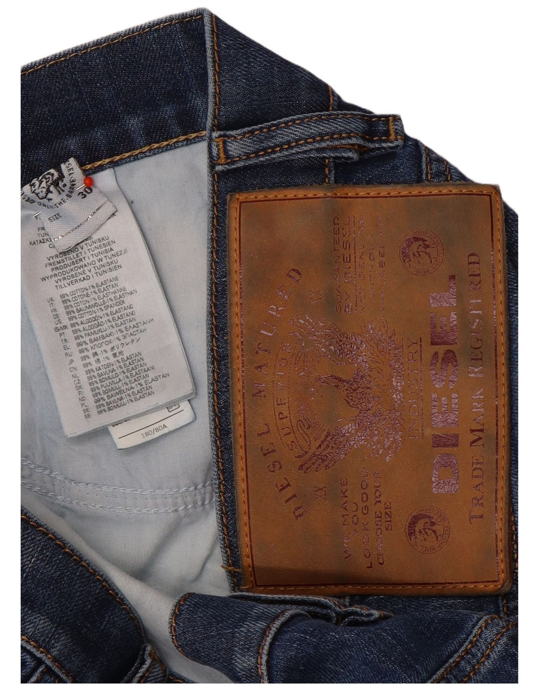 Jeans slim da donna Diesel W30 L30 cotone blu