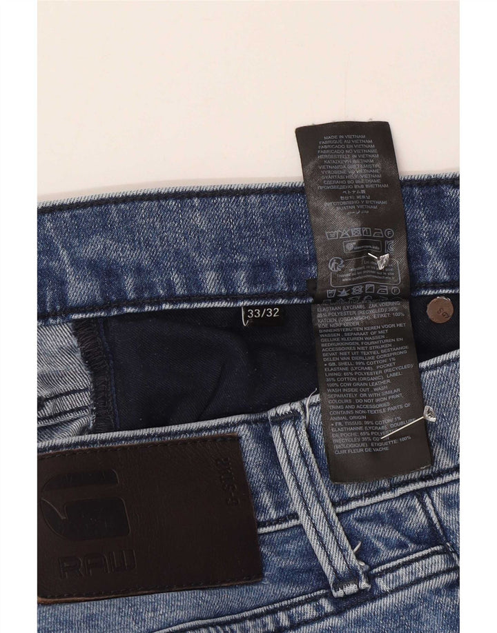Jeans slim invecchiati da uomo G-Star 3301 W33 L32 cotone blu
