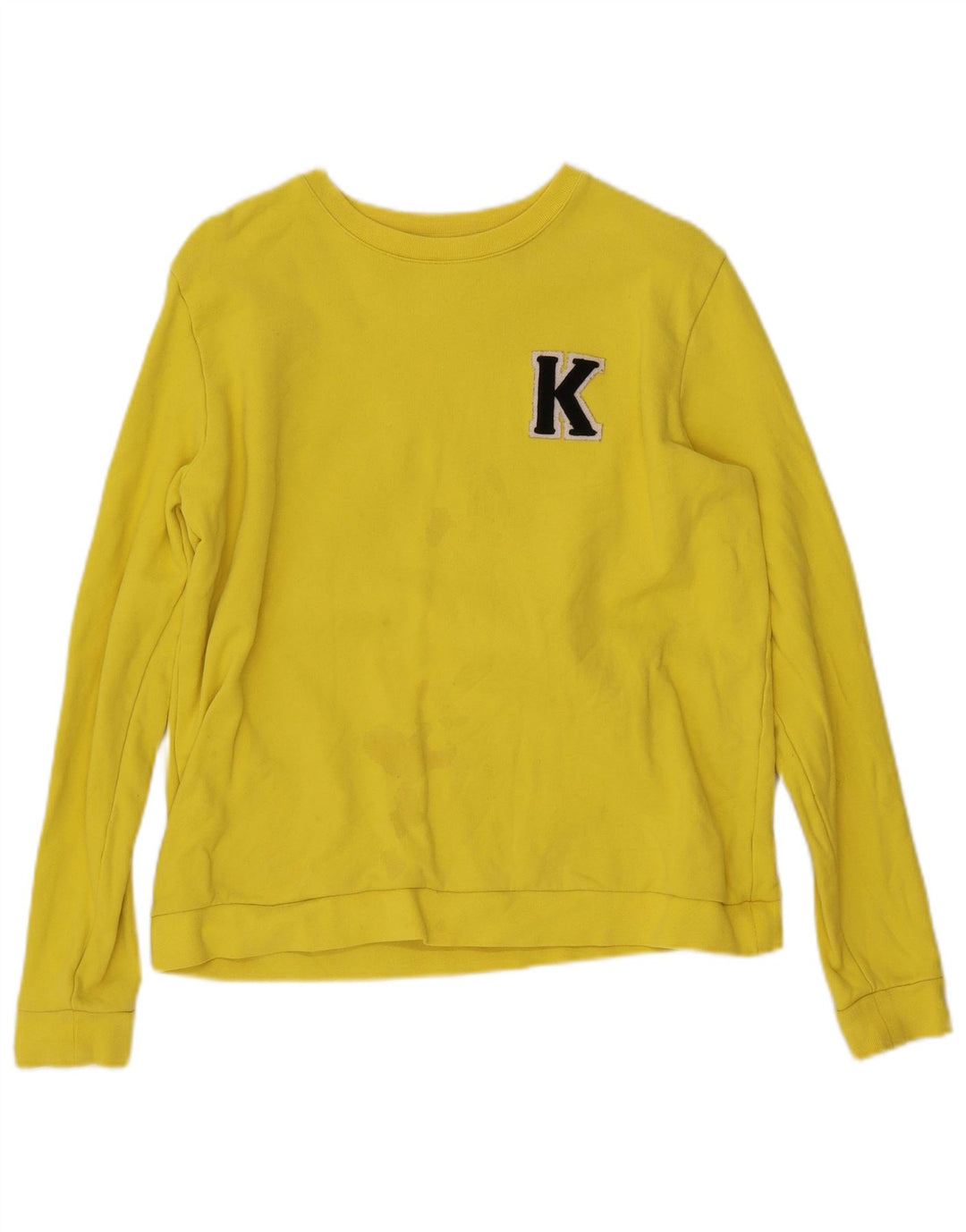KARL LAGERFELD Felpa da donna Maglione UK 16 Large Giallo Cotone