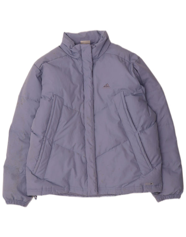 Giacca imbottita oversize da donna Adidas UK 14 Large Blu Poliestere