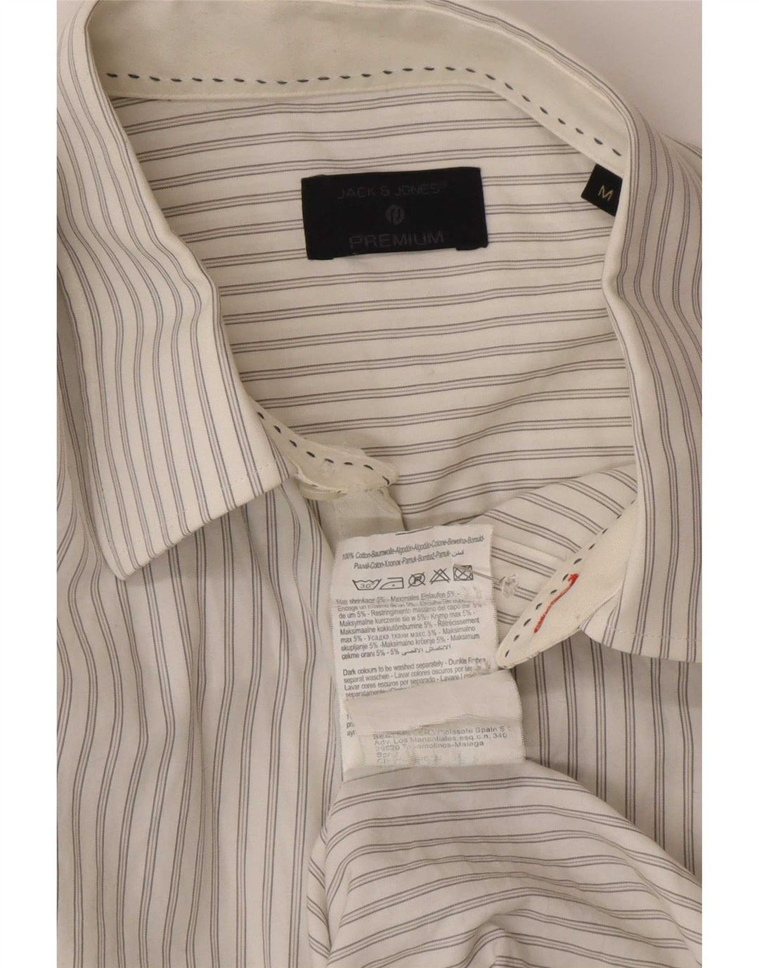 Camicia da uomo Jack & Jones in cotone gessato bianco medio