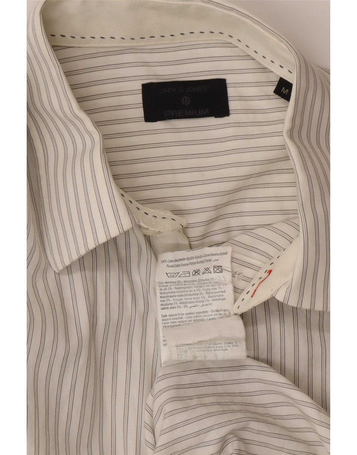 Camicia da uomo Jack & Jones in cotone gessato bianco medio