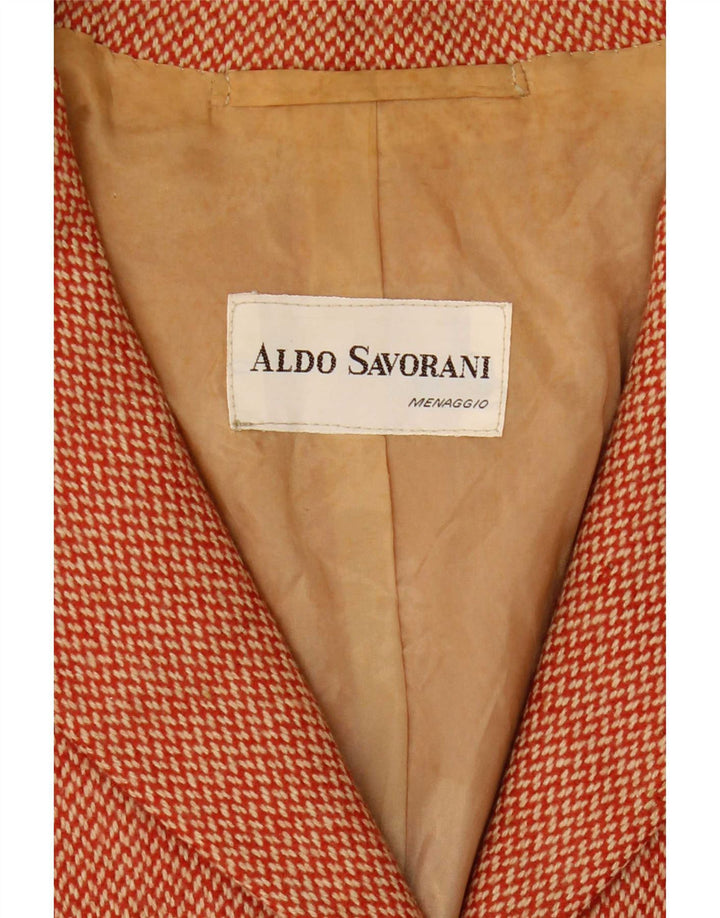 Giacca blazer a 3 bottoni da donna Aldo Savorani UK 12 rosa medio a spina di pesce