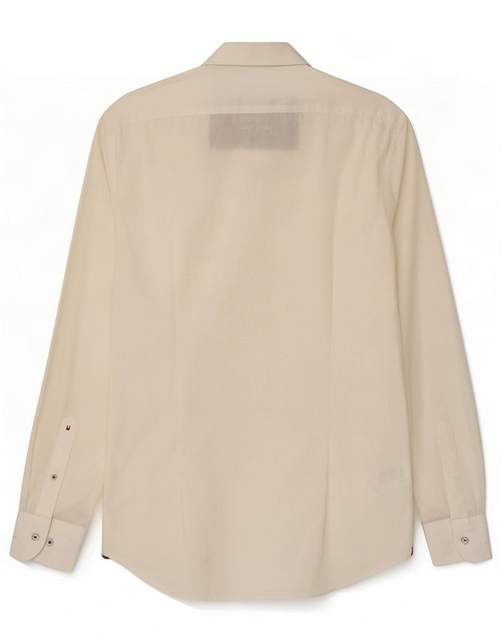 Camicia aderente su misura da uomo Tommy Hilfiger taglia 40 15 3/4 media bianco sporco