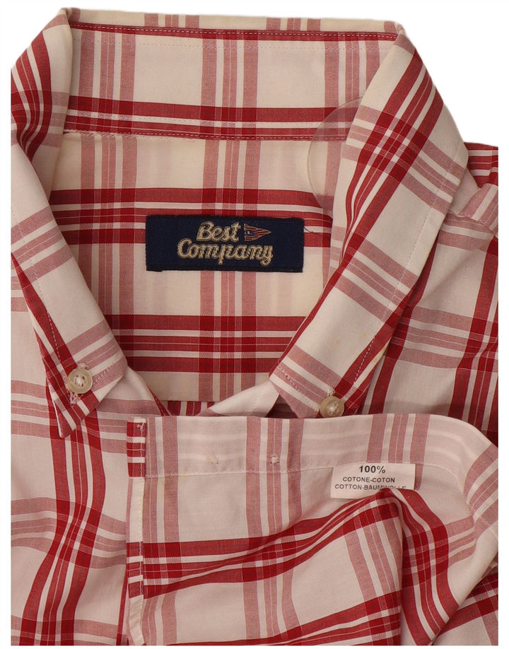 Camicia da uomo a maniche corte Best Company, cotone a quadri rossi grandi