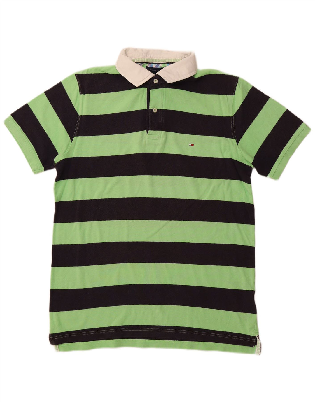 TOMMY HILFIGER Polo da rugby da uomo 2XL Cotone a righe verdi
