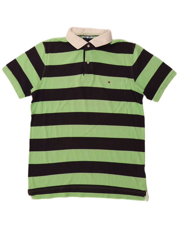 TOMMY HILFIGER Polo da rugby da uomo 2XL Cotone a righe verdi