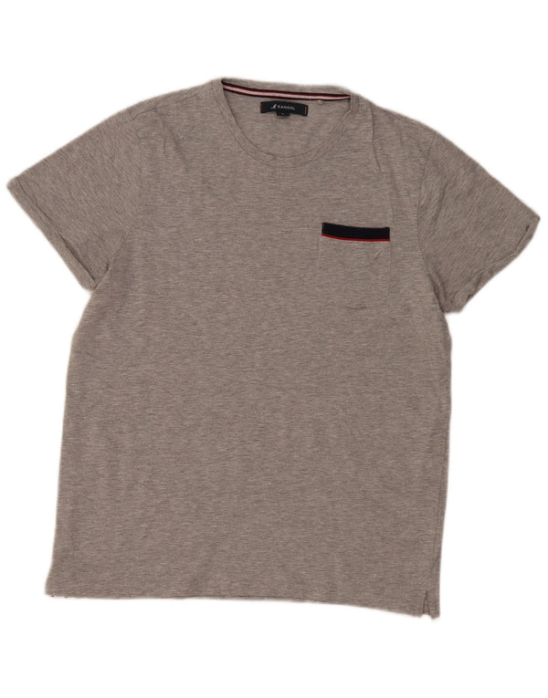 T-shirt da uomo Kangol Top grande in cotone chiazzato grigio