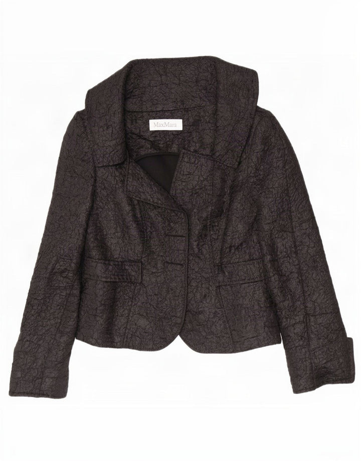 Giacca blazer aperta corta da donna Max Mara UK 12 poliestere nero medio