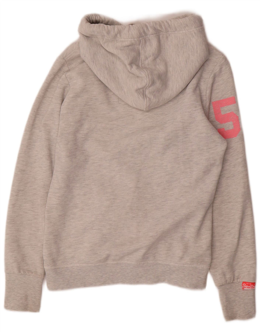 Maglione con cappuccio grafico da donna SUPERDRY UK 10 piccolo cotone grigio