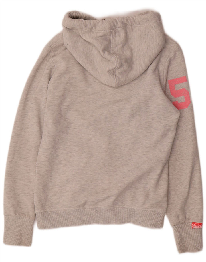Maglione con cappuccio grafico da donna SUPERDRY UK 10 piccolo cotone grigio