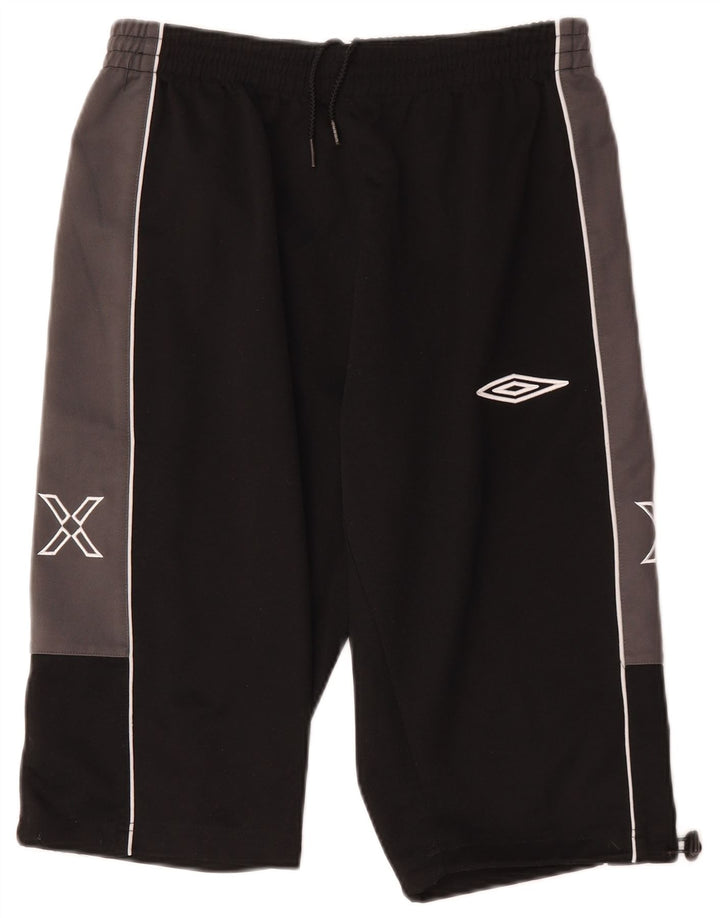 Pantaloncini sportivi Umbro da uomo con grafica Bermuda, grandi, in poliestere color block nero