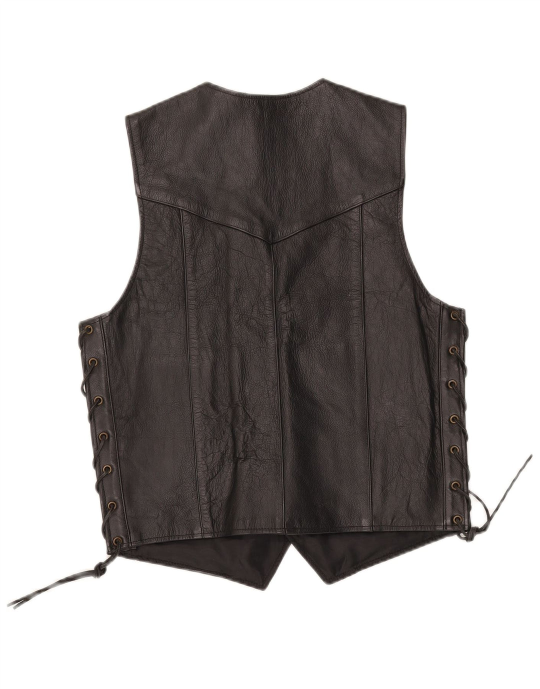 Gilet in pelle da motociclista da uomo JTS piccolo nero