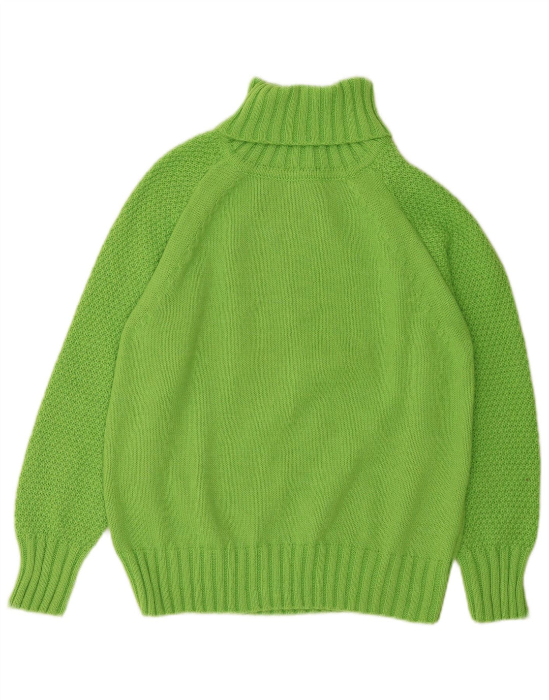 Maglione maglione oversize da donna vintage con collo alto UK 10 piccolo verde