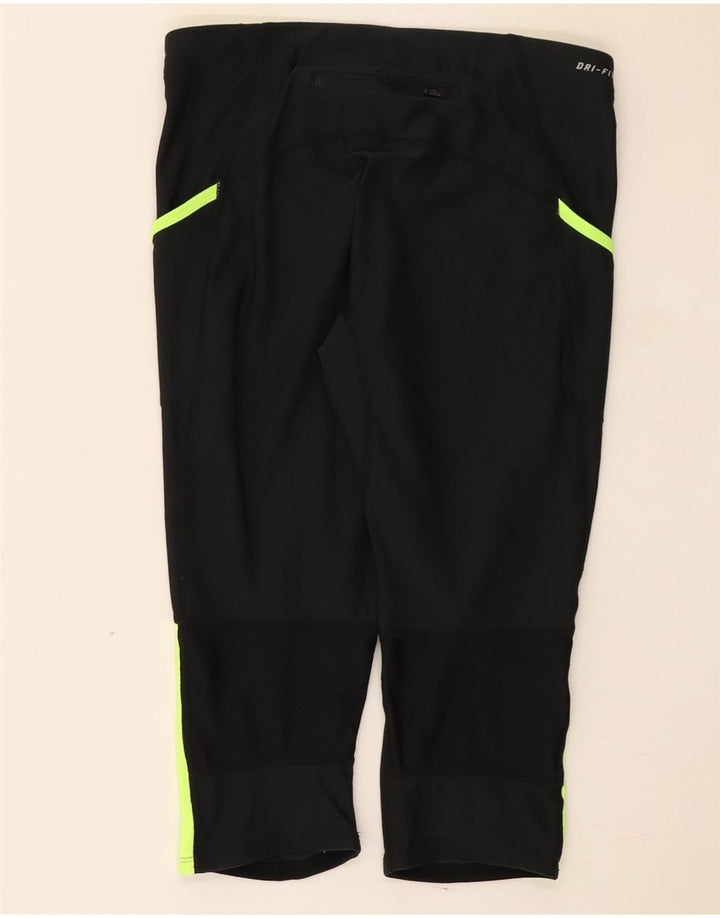 Leggings Nike Dri Fit Capri da donna UK 12 poliestere color block medio nero