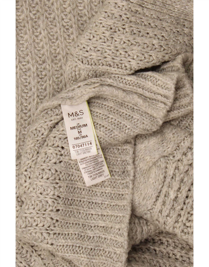 Maglione cardigan aperto con cappuccio da donna Marks & Spencer UK 14 Grigio medio