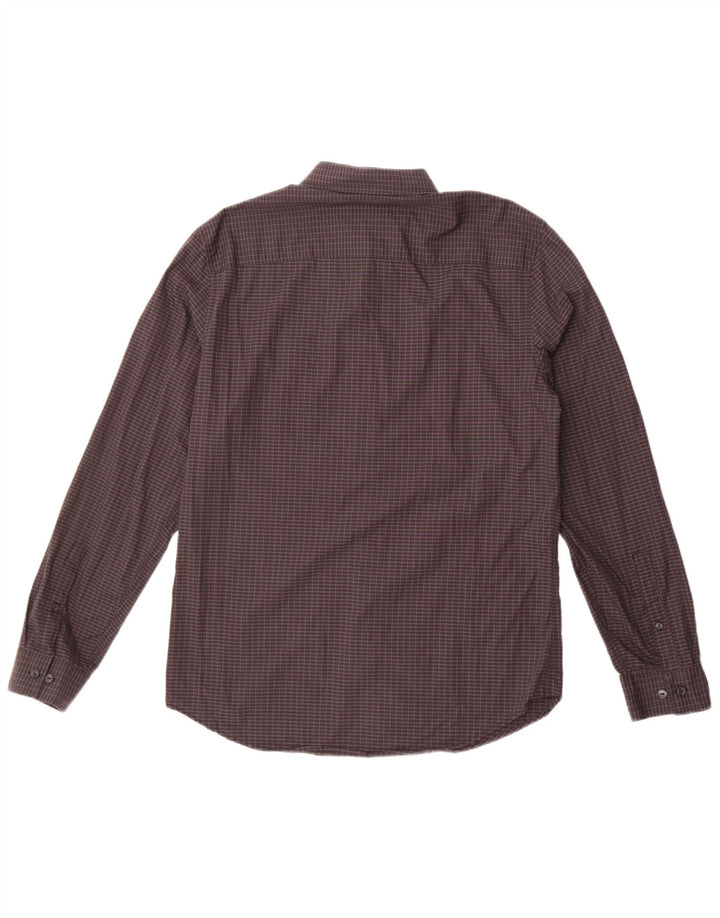 Camicia slim fit da uomo Calvin Klein in cotone a quadri grigio medio