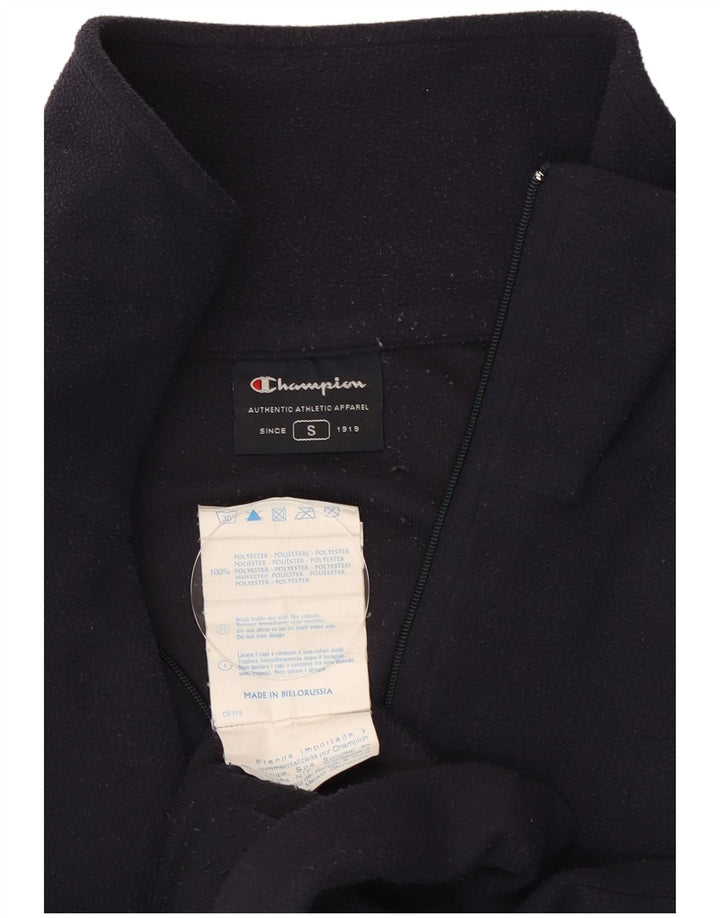 Maglione in pile da uomo Champion con zip e collo, piccolo, in poliestere blu navy