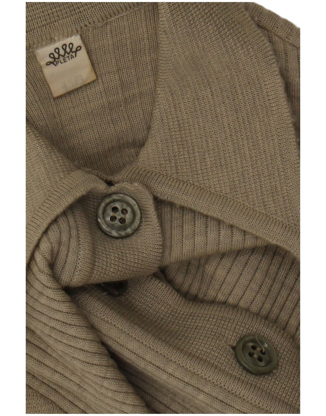 Maglione cardigan da donna vintage UK 8 piccolo beige