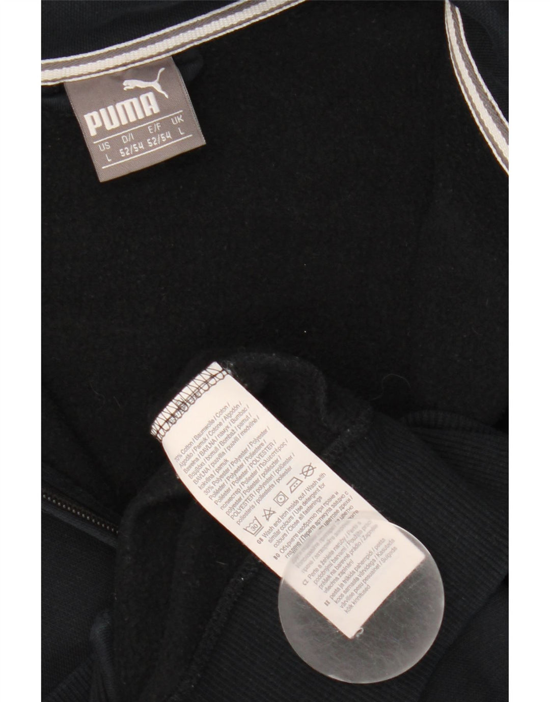 Giacca da tuta da uomo Puma Large in cotone nero