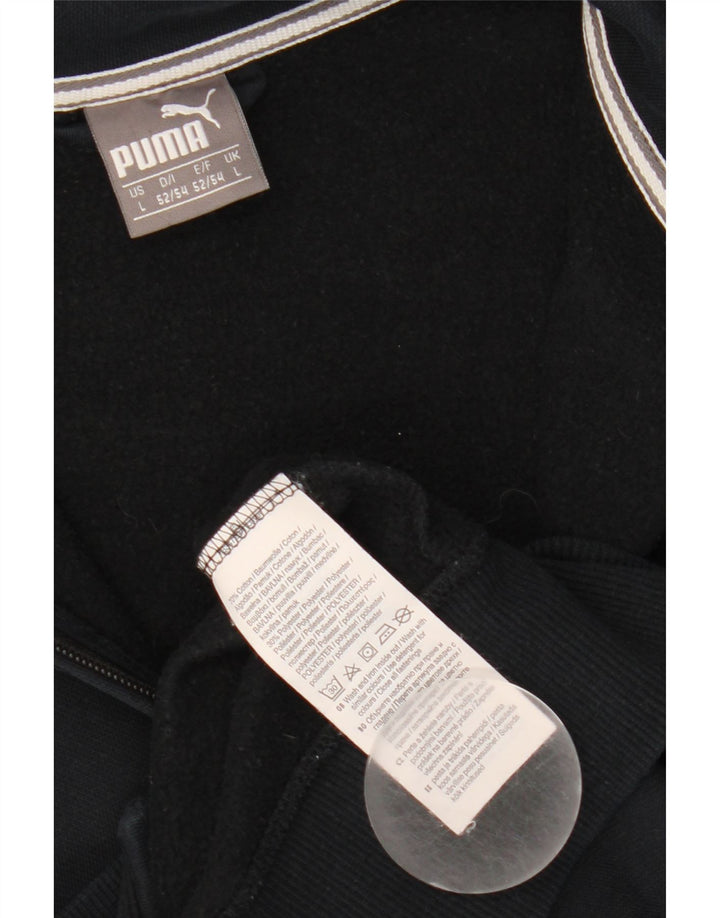 Giacca da tuta da uomo Puma Large in cotone nero