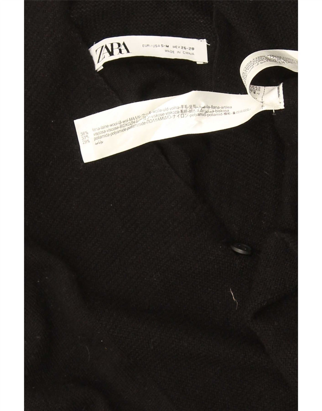 Maglione cardigan oversize da donna Zara UK 10 piccolo in lana nera