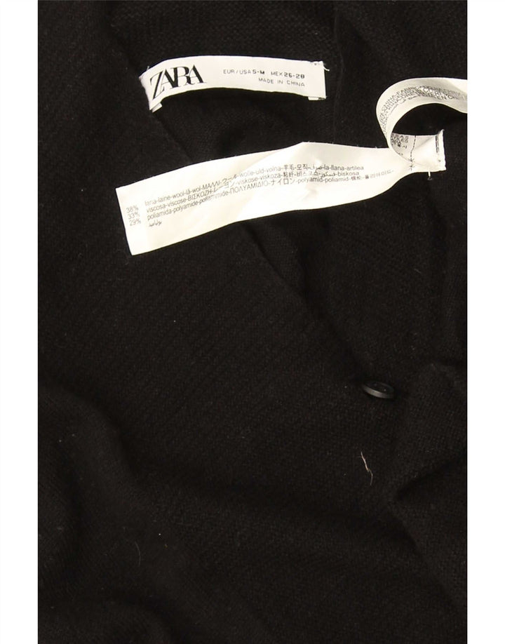 Maglione cardigan oversize da donna Zara UK 10 piccolo in lana nera
