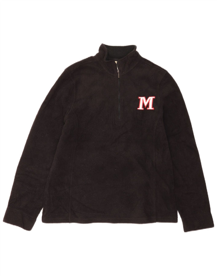Maglione in pile da donna con collo con zip L.L.Bean UK 10 piccolo poliestere nero
