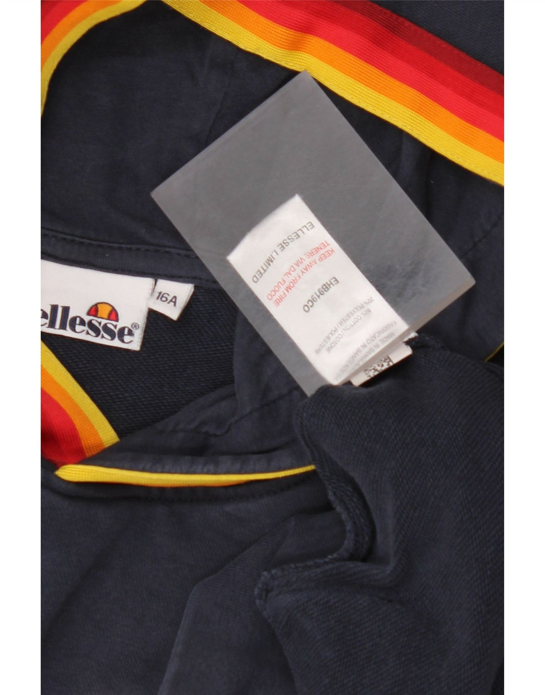 Maglione con cappuccio grafico per ragazzi ELLESSE 15-16 anni in cotone blu navy