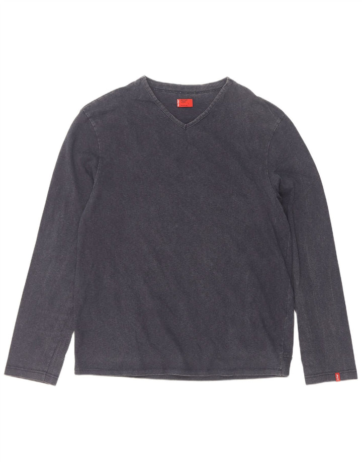 Levi's Top da uomo a maniche lunghe in cotone blu navy grande