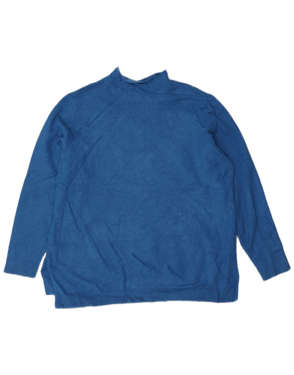 Marks & Spencer Womens Turtle Neck Jumper Sweater UK 16 Large Blue