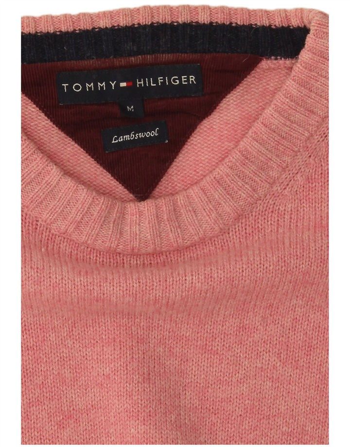 Tommy Hilfiger Uomo Maglione con scollo a barca Maglione in lana d'agnello screziata rosa medio
