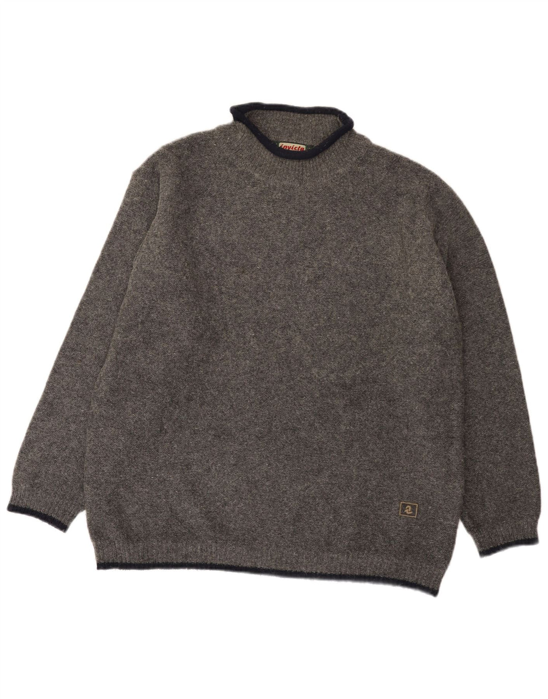 Maglione maglione collo alto da uomo Invicta XL in lana grigia