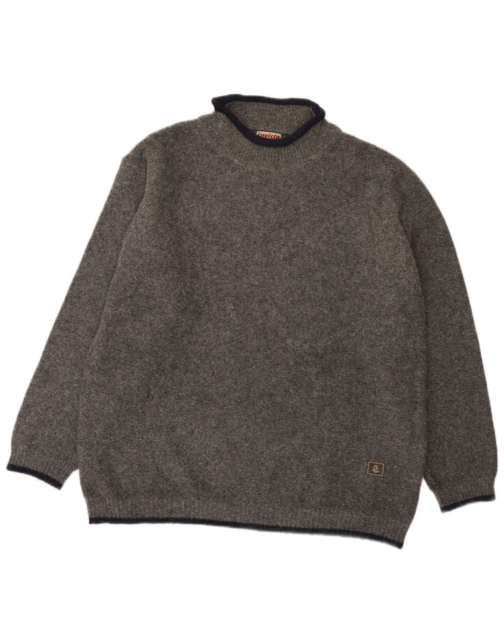 Maglione maglione collo alto da uomo Invicta XL in lana grigia