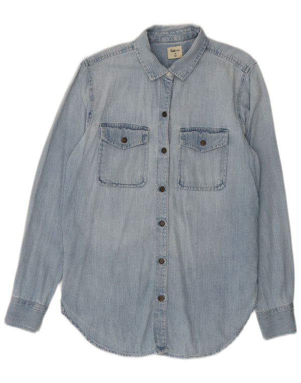 Camicia in denim oversize da donna Gap UK 6 XS Blu cotone