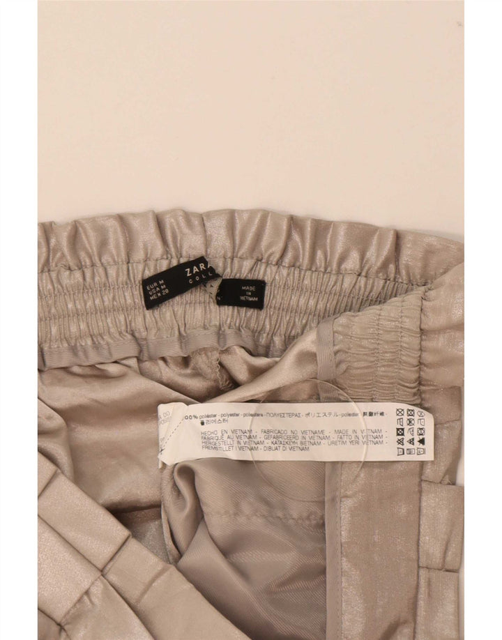 Pantaloni Capri a vita alta da donna Zara medi W28 L21 poliestere beige