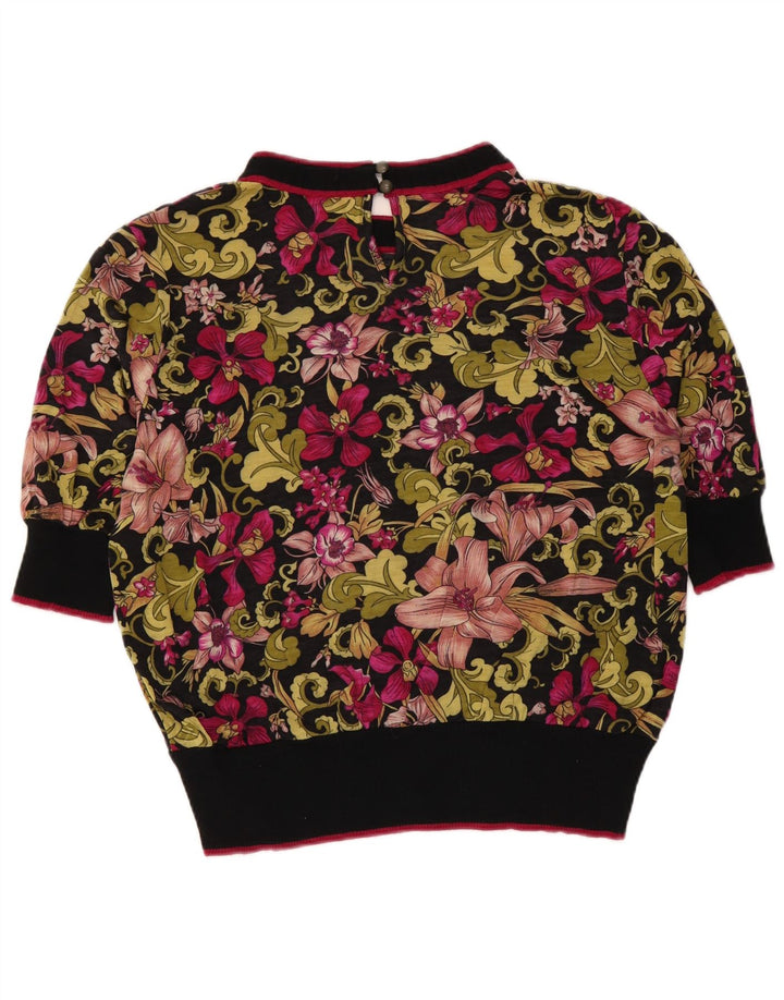 Gibi Camicetta da donna con maniche a 3/4 Top UK 14 Grande floreale multicolore